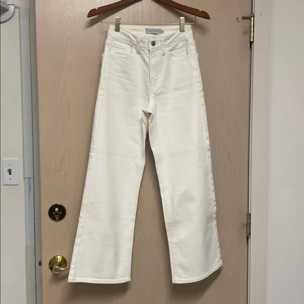 Just USA Off-White Wide Leg Jeans - Picture 1 of 4
